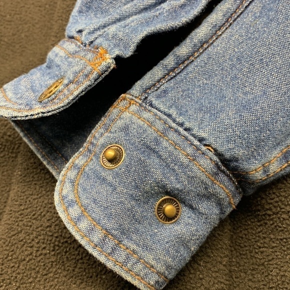 Roughshod Lined Trucker Denim Jean Shacket Jacket Size 46 Medium Blue Wash - Picture 7 of 12